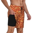 thumbnail image 3 of Goofa Pizza Printed Men's Swim Trunks Board Shorts Quick Dry Mens Swimming Trunks with Compression Liner,Breathable Fit Hawaii Beach Shorts-, 3 of 9