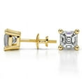 thumbnail image 3 of 0.50 Carat Stunning Asscher Cut Lab Created Diamond Stud Earrings for women Solid 18K Yellow Gold Push Back Studs Earring, 3 of 5