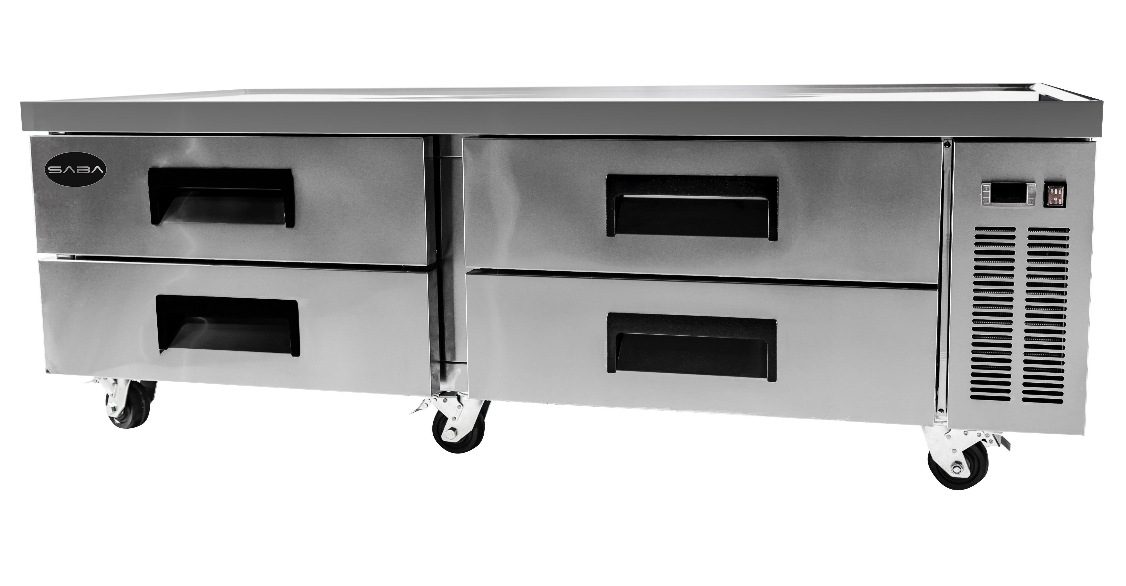 Heavy Duty Commercial 72" Chef Base 4 Drawer Refrigerator