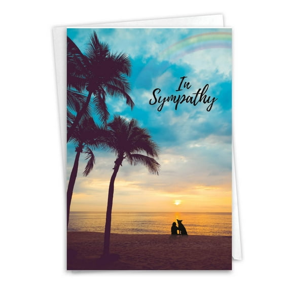 1 Sympathy Card with Envelope - Rainbow Dog Pet C7218PSG