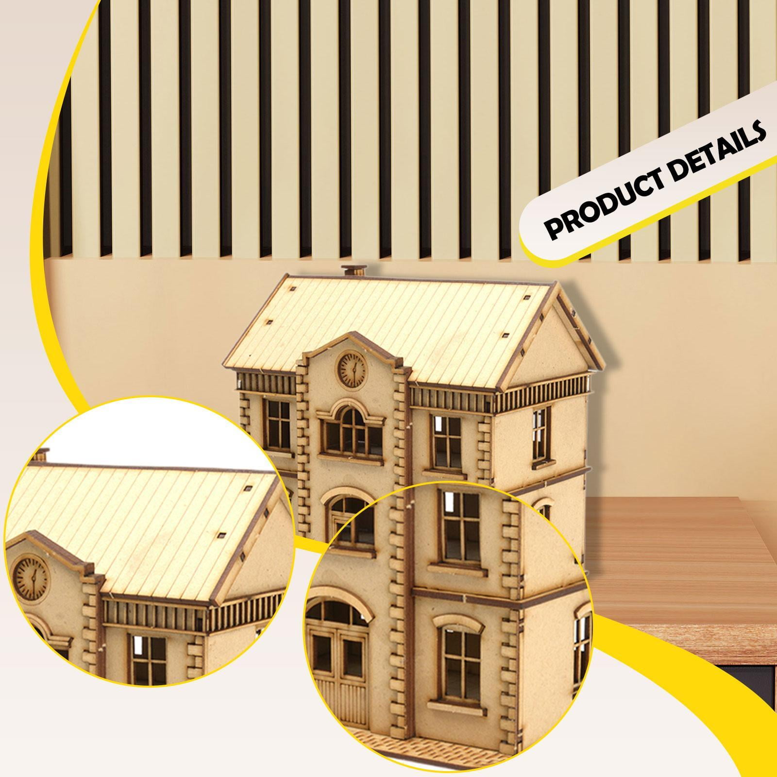 European Building Model Kit Miniature Wooden House Foam Material DIY Hobby Collection Decor for Adults