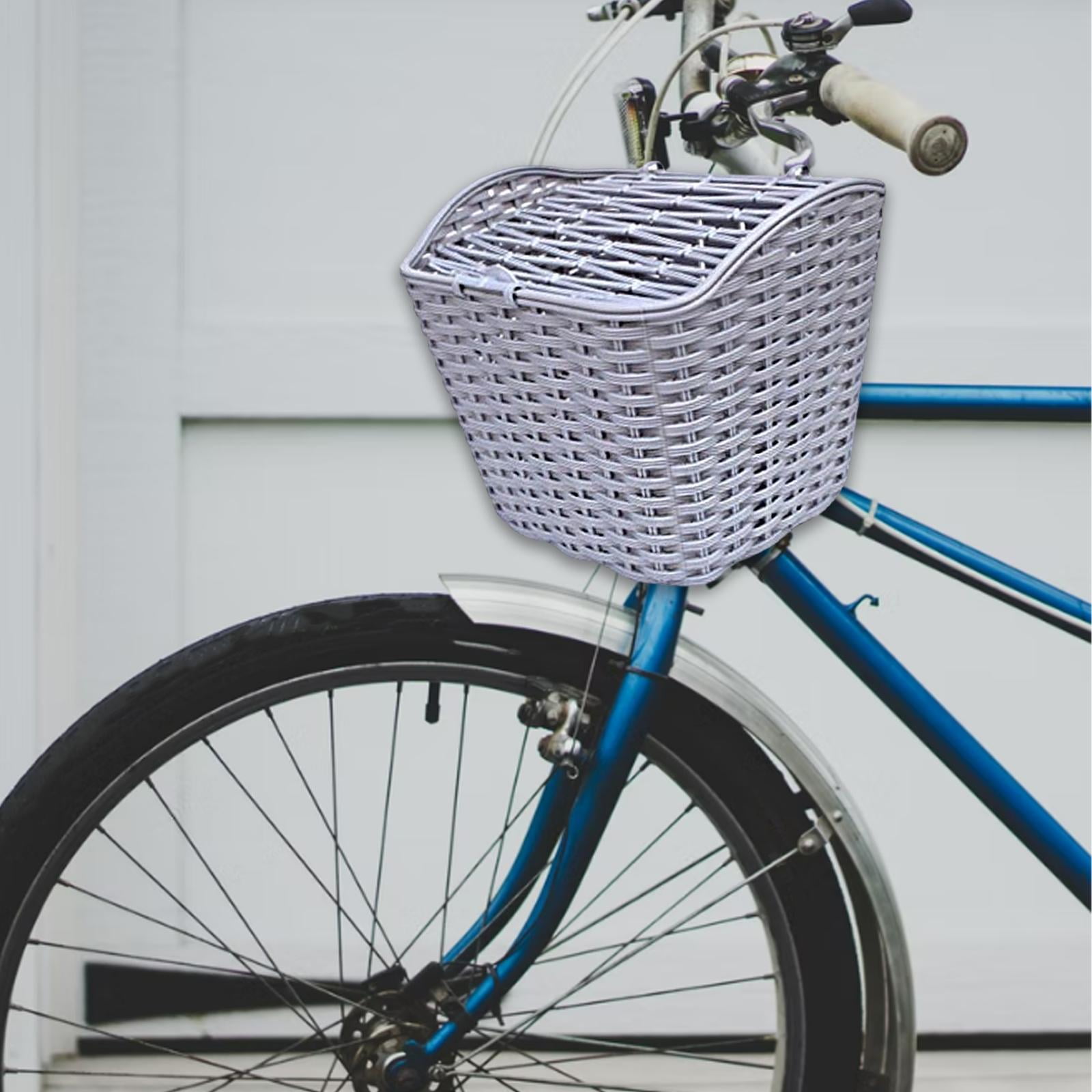 Bike Basket Large Size Detchable Sundries Container with Cover Waterproof Front Handlebar Basket for Cycling Accessories , gray