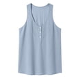 thumbnail image 7 of Babysbule Women's Sleeveless V Neck Button Tank Top Cotton Crinkle Fabric Loose Casual Summer Blouse for Daily Wear Dating Vacation Work, 7 of 7