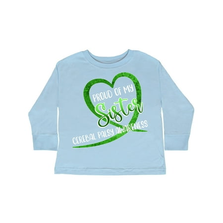 

Inktastic Proud of my Sister Cerebral Palsy Awareness Heart Ribbon Gift Toddler Boy or Toddler Girl Long Sleeve T-Shirt