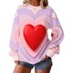 thumbnail image 2 of Uootdi Valentine's Day Sweatshirt for Women Crew Neck Love Heart Printed Graphic Sweatshirts Casual Holiday Long Sleeve Graphic Tee Tops Gift, 2 of 9