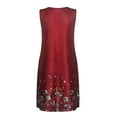 thumbnail image 5 of Lovzfmll Tank Dresses for Women, Women Fashion Printing Pockets Sleeveless A-Line Casual Nightdress Dress Wine L, 5 of 5