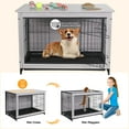 LAZY BUDDY Dog Crate Furniture for Small / Medium Dogs, Indoor Dog Kennel Side End Table Wooden