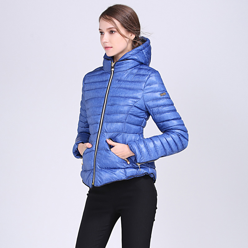 Double-sweet Womens Lightweight Down Packable Hooded Warm Jacket Slim Parka Solid Outwear Coat