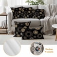 thumbnail image 6 of Geometric Black Outdoor Waterproof Pillow Covers, Abstract Goldeb White Boho Circle Dot Decorative Square Throw Pillowcase Sofa Cushion Sham for Patio/Couch/Chair, 18"x18" 2 Pack, 6 of 8