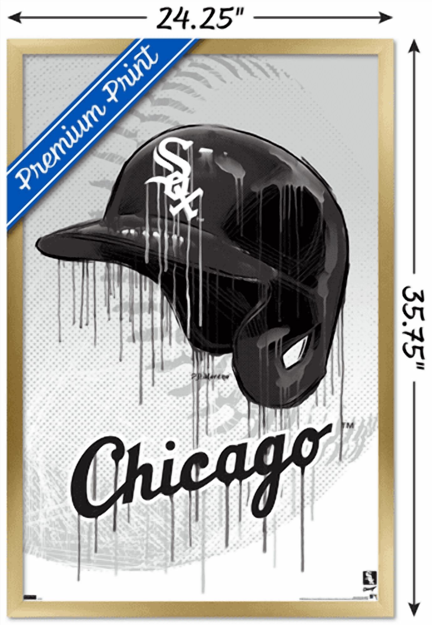 MLB Chicago White Sox - Drip Helmet 22 Wall Poster, 22.375" x 34" Framed