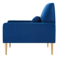 thumbnail image 5 of Armchair Accent Chair, Blue Navy, Velvet, Modern Contemporary, Mid Century Living Hotel Lounge Cafe Lobby, 5 of 8