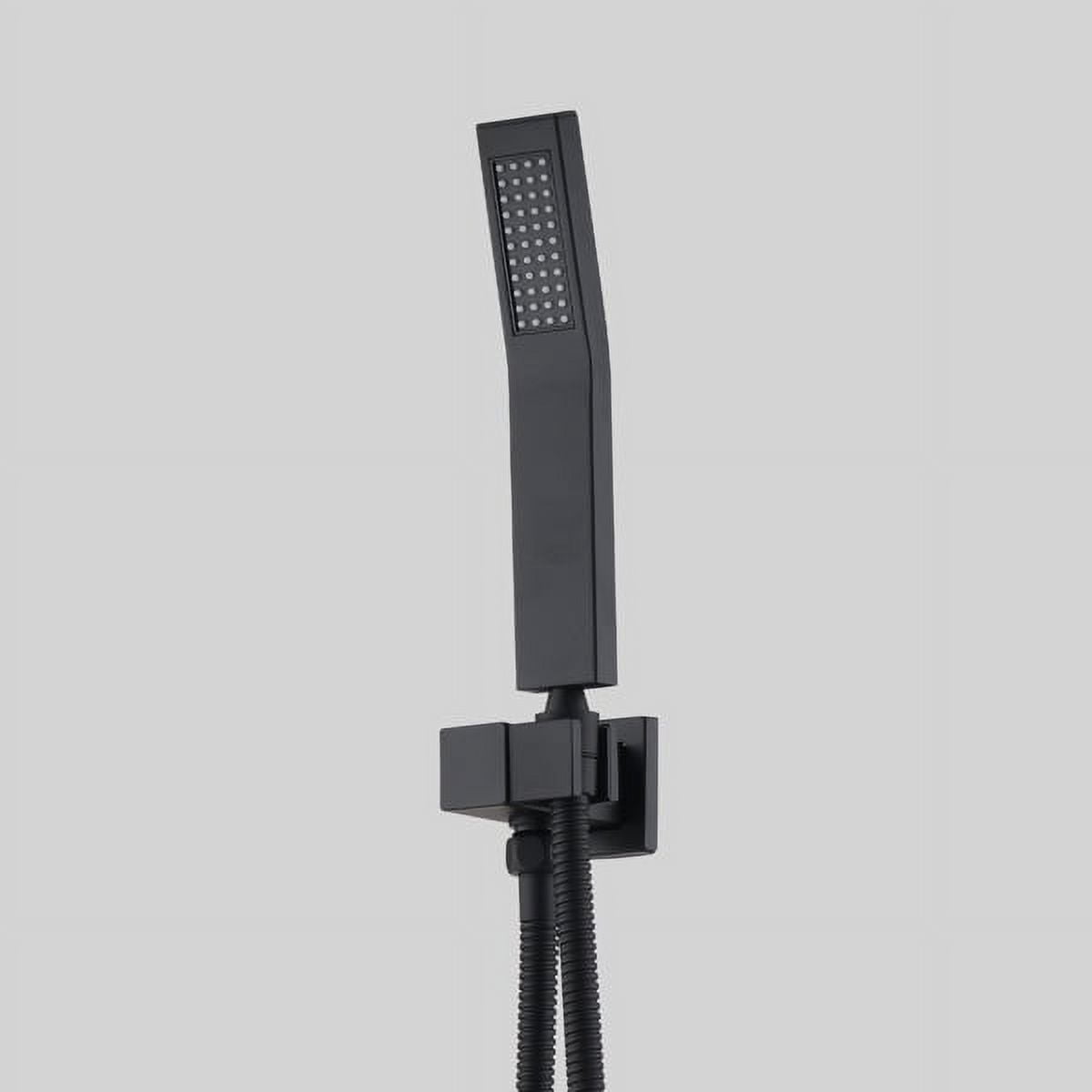 Matte Black Ceiling-Mounted Shower System – 16" Rainfall Head & Handheld Sprayer, Brass/Stainless Steel Combo with Air-In Tech for Low Pressure
