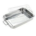 thumbnail image 3 of Stainless Steel Deep Roasting Tray Oven Pan Grill Rack Baking Roaster Tin Tray, 3 of 7