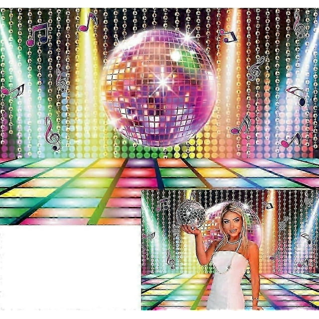 2025 Latest Model Disco Background 80s 90s Party Background 120*80cm Colorful
