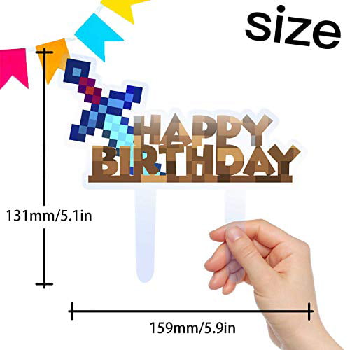 Pixel Swrd Cake Toppers 