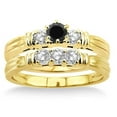 thumbnail image 2 of 1.25 Carat Black Diamond Moissanite Three Stone Bridal Set On 10K Yellow Gold, Promise Ring, Anniversary Ring, 2 of 2