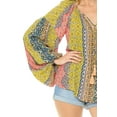 thumbnail image 5 of Love Stitch Women's Festival Bohemian Balloon Sleeve Blouse (Small, Multi), 5 of 5