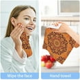 thumbnail image 7 of Orange Flower Washcloth 12x12in Set, 2 Pack Absorbent Cotton Towel Square Kitchen Dishes Towels, Soft Cleaning Face Hand Towel Fast Drying, 7 of 7