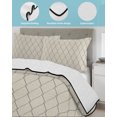 thumbnail image 3 of Full Size Quilt Bedding Set, Grey Beige Lattice Geometric Reversible Summer Quilt 3 Pieces, Luxury Abstract Art Lightweight Bedspreads Coverlets with 2 Pillow Shams for All Seasons, 3 of 4