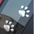 thumbnail image 2 of One Set of Two 3D Silver Dog Footprint Car Stickers Auto Car Emblem Decal Decoration, 2 of 2