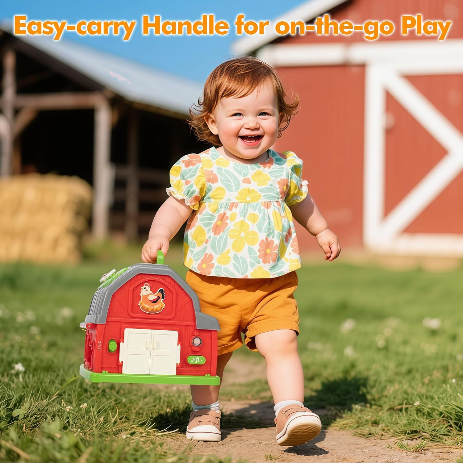 Toys for 1 Year Old,Musical Barn Farm Animal set for Toddler, Learning Toys for Toddlers 1-3, Educational Interactive Toys, Christmas Birthday Gift for Baby Boys Girls, Baby Toys 12-24 Months