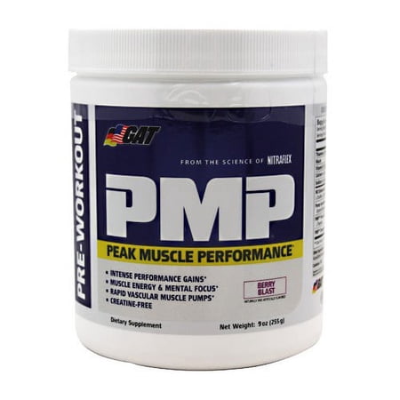 GAT Sport PMP Pre Workout Powder, Berry Blast, 30 Servings