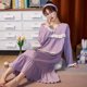 thumbnail image 3 of Camisón de algodón para mujer, primavera y otoño, manga larga, estilo coreano, pijamas estilo princesa de hadas, ropa de hogar de talla grande para mujer, otoño e invierno, estilo palacio, 3 of 6