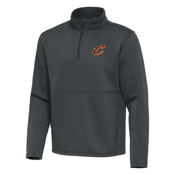 Men's Antigua Pewter Cleveland Cavaliers  Twist Quarter-Zip Pullover Top