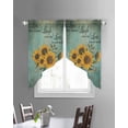 thumbnail image 3 of Vintage Sunflower Swag Valances for Windows, Teal Retro Summer Botanical Floral Rod Pocket Sheer Valances for Large Windows, Swag Toppers Light Filtering for Kitchen Living Room 2 Panels 36''x45'', 3 of 6