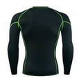 thumbnail image 3 of Ahuyic Men's Compression Shirts Top Long Sleeve Sports Baselayer Workout Running Athletic Tops Green 3XL, 3 of 3