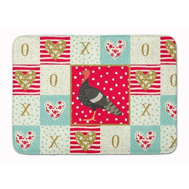 Carolines Treasures CK5414RUG Marragansett Turkey Love Machine Washable Memory Foam Mat Red 19 X 27" multicolor