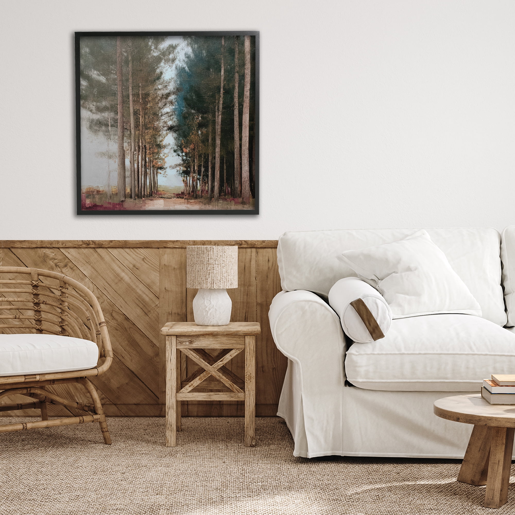 Stupell Industries Tall Trees Pathway Black Framed Giclee Art, design by Kim Curinga