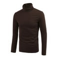 thumbnail image 2 of INSPIRE CHIC Men's Sweaters Pullover Turtle Neck Long Sleeve Stretchy Slim Fit Tops 50 Brown, 2 of 8