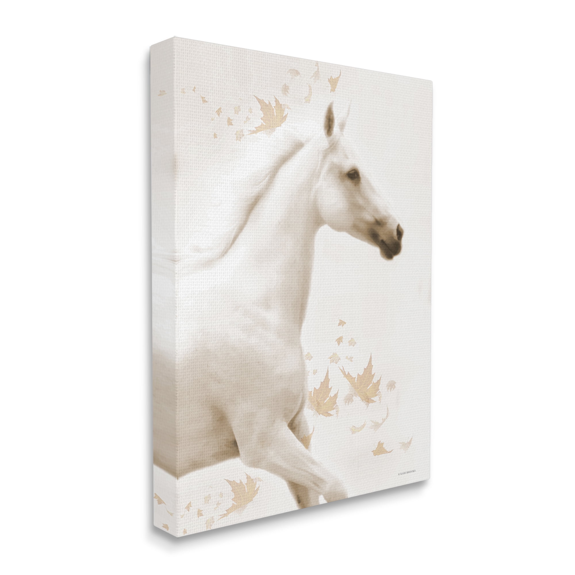 Stupell Industries Modern Horse & Leaves Animals & Insects Painting Gallery Wrapped Canvas Print Wall Art, 36 x 48