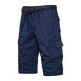 thumbnail image 4 of Cargo Capri Pants for Men Cotton Capris Elastic Waist Outdoor Hiking Pants with Pockets, 4 of 4
