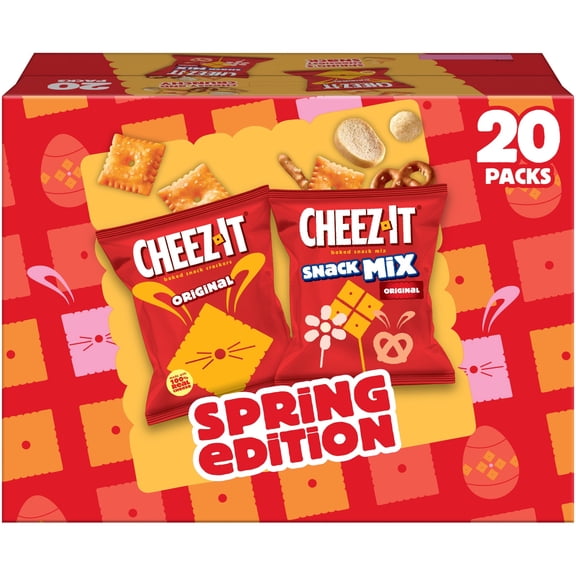 Cheez-It Variety Pack Baked Snack Crackers and Snack Mix, Easter Snacks, 20 Count