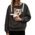 thumbnail image 6 of shqvo Women's Fleece Sweatshirts with Cat Pocket, Crew Neck Sweatshirts for Women Kangaroo Pocket Dog Pouch Sweatshirts Breathable Pet Carry Bag Pullover Animal Holder Fall Winter Tops, 6 of 6