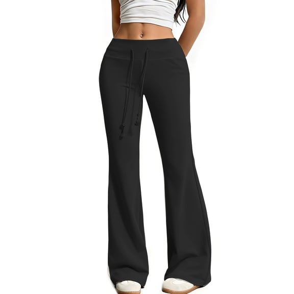 Lumtrix Flare Leggings For Women Dressy Long Soft Flare Leggings Comfy Workout Low Rise Legging Yoga Pants Y2K Sweat Pants Black XL