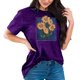 thumbnail image 1 of Ploknplq Plus Size Graphic Tees for Women,Shirts for Women,T Shirts for Women,Dandelion Graphic T Shirts Teen Cute Sunflower Print Tops,Graphic T-shirts,Beach Vacation Clothes for Women Purple 3XL, 1 of 4