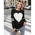 thumbnail image 4 of Valentine's Day Sweaters for Women Crew Neck Pullover Sweater Cute Cable Knit Heart Sweater Shermie, 4 of 11