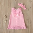 thumbnail image 2 of Fesfesfes Toddler Kids Summer Girls Lace Solid Color Sleeveless Cute Bow Dress Suit Spring Saving, 2 of 9