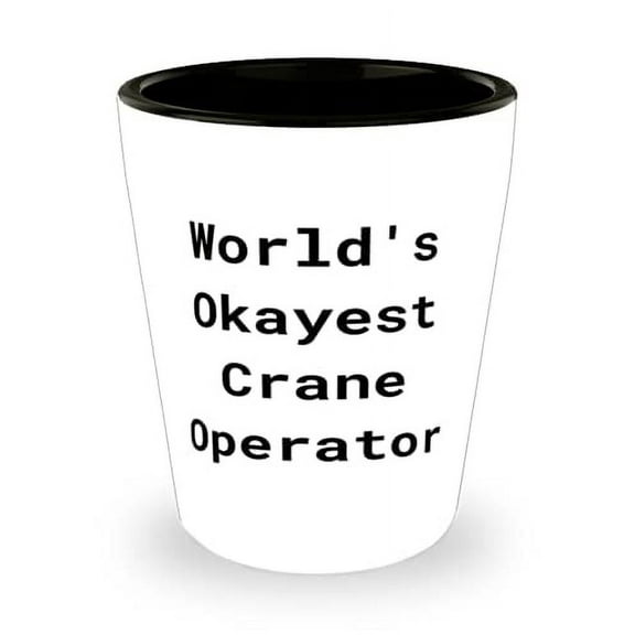Unique Idea Crane operator Gifts, World's Okayest Crane Operator, Useful Holiday Shot Glass Gifts For Colleagues