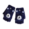 thumbnail image 2 of Children Winter Warm Casual Knit Cute Pattern Mittens Plus Velvet Flip Fingerless Multifunction Glove, 2 of 2