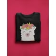 thumbnail image 3 of Cute Llama With A Wreath Sweatshirt Women -GoatDeals Designs, Female Small, 3 of 4