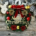 thumbnail image 6 of Christmas Wreaths for Front Door, Wreath with Bowknot Merry Christmas Letter for Holiday Decoration; 11.81inches, 6 of 6