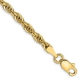 thumbnail image 1 of Diamond2Deal 10K Yellow Gold 3 mm Semi-Solid Rope Chain Bracelets for Women 9", 1 of 6