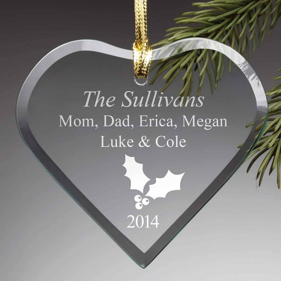 Personalized Glass Ornament - The Heart of Christmas