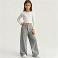 thumbnail image 5 of YunPes Teen Girls Corduroy Pants Baggy Wide Leg Pants Elastic High Waist Loose Sweatpants Casual Stretchy Pockets Trousers, 5 of 10