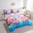 thumbnail image 3 of Homewish Cartoon Animal Axolotl 7-Piece Twin Bedding Sets,Cherry Blossom Bedding Comforter Set,Pink Blue Sheet Sets,For Girls,Microfiber Bedroom Decor Reversible, 3 of 8