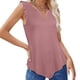 thumbnail image 5 of Camiseta sin mangas con cuello en V hombro con volantes dobladillo irregular de moda camiseta sin mangas con cuello en V para mujer para club Fugacal Otros, 5 of 7